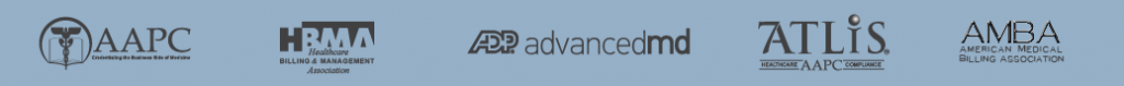 5 column bar with light blue background and 5 company logos
