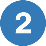 White number 2 in a blue circle