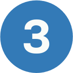 White number 3 in a blue circle